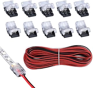 10 connecteurs led à 2 broches pour bandes lumineuses non étanches de 8