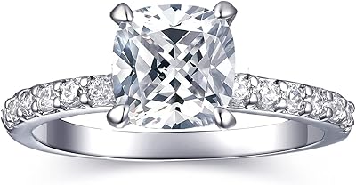 Bague de fiançailles coussin 2 carats pour femme dainty life | alliances |