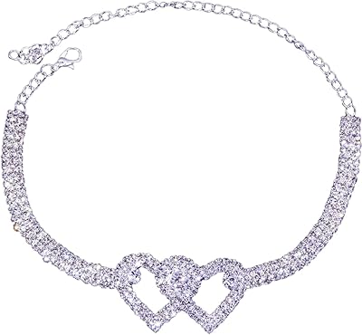 2021 chaîne de cheville en forme de cœur avec strass brillants pour femmes