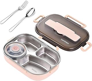 Boîte à lunch en acier inoxydable de grande capacité pour enfants et adultes