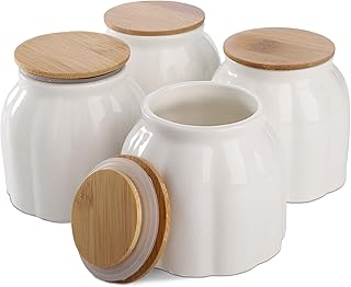 Dew lot de 4 pots de conservation des aliments en porcelaine récipient