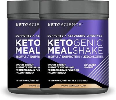 Keto science ketogenic meal shake, vanille, 19 oz (pack de 2)