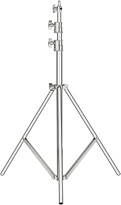 Neower 118" 300cm support d'éclairage robuste en acier inoxydable avec adaptateur universel