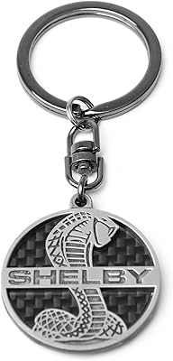 Porte-clés avec logo serpent enroulé shelby cobra | coque en fibre de carbone véritable | léger, argent, taille unique, argent, taille unique. Simplifiez vos achats avec Diaytar, le e-commerce nouvelle génération