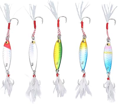 5 pièces 10g appâts de pêche au gabarit, leurre artificiel avec hameçons à