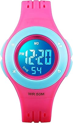 Montre numérique pour enfants garçons filles, étanche à 50 mètres pour enfants
