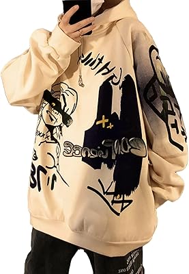 Hommes femmes y2k sweat à capuche harajuku anime alt grunge emo dark academy