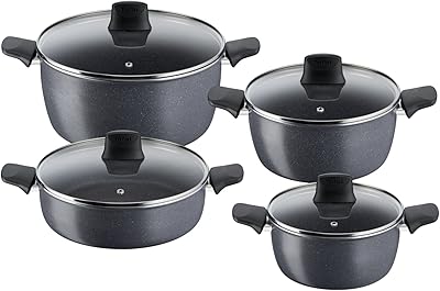 Batterie de cuisine tefal 8 pièces - gris, aluminium, d4549283