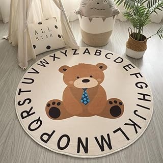 Mofish tapis rond épais antidérapant pour bébé, joli tapis pour bébé en velours