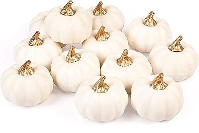Kit de citrouille vintage en mousse blanche vibrante the white shop pour l'automne, halloween, la maison, thanksgiving, la maison, la décoration de mariage, 12 pièces. Achetez malin avec Diaytar Sénégal, votre partenaire shopping 100% digital