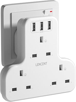 Extension de prise usb lancent avec 3 ports usb, extension de prise usb
