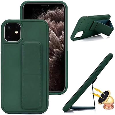 Coque arrière en cuir avec support magnétique pour iphone 11 pro