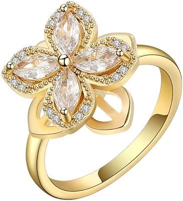 Bague d'anxiété en argent sterling 925, anneaux rotatifs en or 18 carats