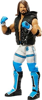 Figurine d'action mattel wwe aj styles ultimate edition avec accessoires interchangeables articulations
