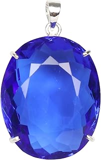 Pendentif gemhub topaze bleue 18 grammes sans chaîne, pendentif ovale en argent sterling