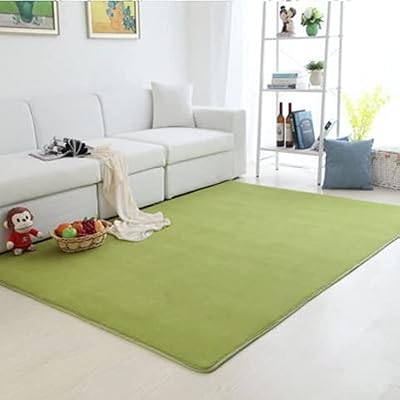 Tapis en velours antidérapant au design moelleux moderne de couleur corail de jlge - taille 100 x 160 cm, vert. Diaytar : Votre shopping, nos meilleurs prix
