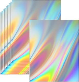 200 feuilles de papier métallique à paillettes holographiques de couleurs assorties, papier miroir