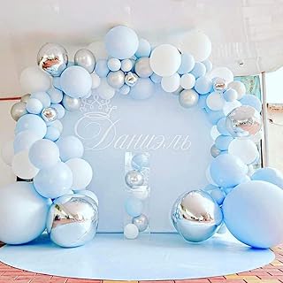 Kit d'arche de guirlande de ballons bleus castowave, 141 pièces de ballons macarons