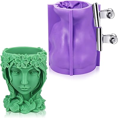 Moule de pot en silicone, stylo de plantation tête de dame, moule porte-pinceau