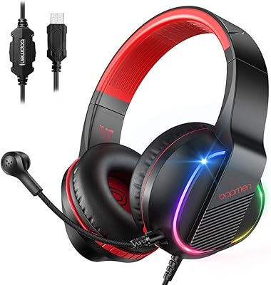 Casque de jeu usb popmin - son surround 7.1 avec microphone à perche
