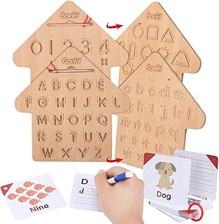 Tableau de traçage de l'alphabet, traçage de lettres double face en bois
