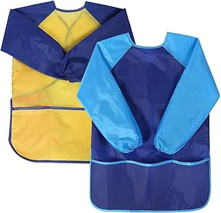 Tablier d'art imperméable à manches longues pour enfants starthy avec 3 poches pour la peinture, l'école de poterie, la pâtisserie, la cuisine, l'artisanat et les activités de laboratoire, 3 à 8 ans. Commandez en toute confiance sur Diaytar, votre marketplace de confiance