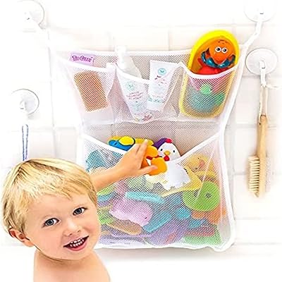 Organisateur de jouets de bain en maille amerteer + 6 crochets ultra