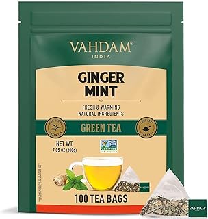 Fahdim, thé vert au gingembre et à la menthe (100 sachets de thé) thé | thé au gingembre | sachets de thé à la menthe. Des produits variés pour tous les besoins sur Diaytar Sénégal