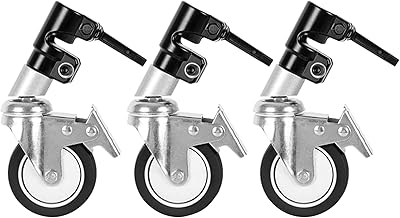 Jeu de 3 roues pivotantes professionnelles babyski avec trous de montage de 25
