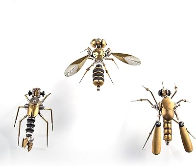 Puzzle 3d en métal 3 en 1, modèle d'insecte moustique + perce-oreille +