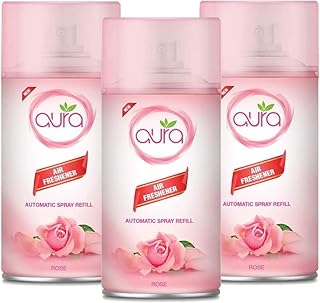 Désodorisant automatique rechargeable aura 250 ml triple pack - parfums secs de luxe