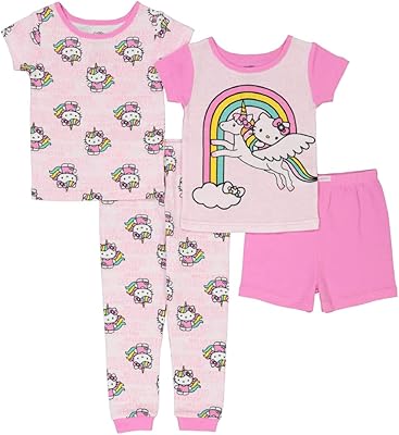 Ensemble pyjama 4 pièces sanrio pour petites filles (paquet de 6)