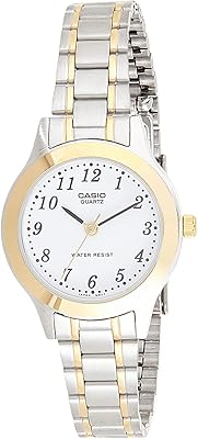 Montre casio pour femme avec bracelet en acier inoxydable et cadran blanc, modèle