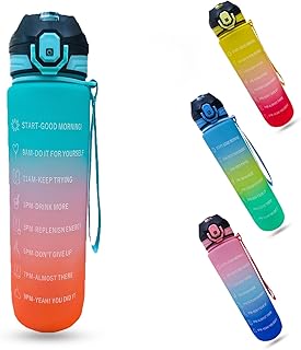 Bouteille d'eau 1l 32oz avec marqueur de temps de motivation tritan