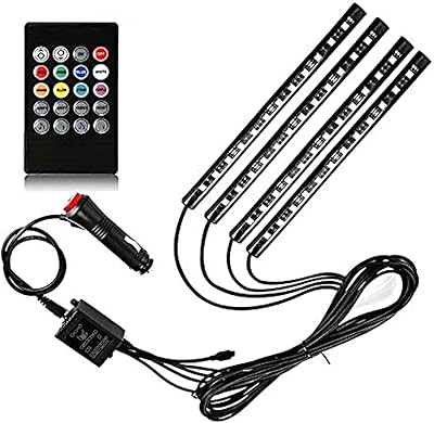 Bande lumineuse led jenny 12v rvb pour décoration d'ambiance de voiture avec télécommande