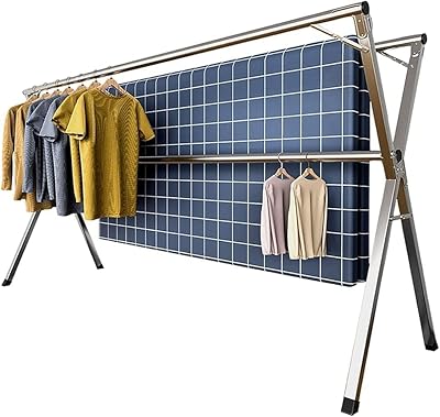 Portant à vêtements en acier inoxydable de 16 m portant rétractable et pliable