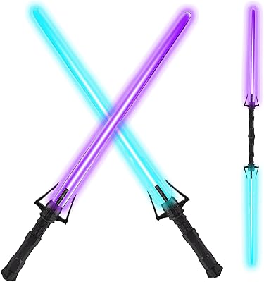 Sabre laser 2 en 1, ensemble de sabre laser rétractable coloré pour enfants
