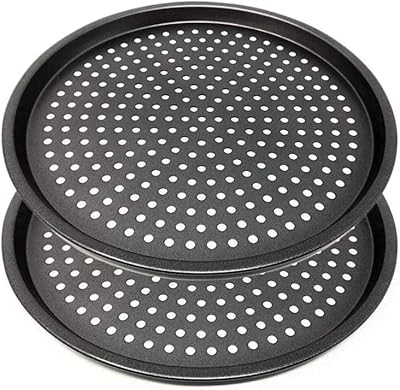 Plaque à pizza antiadhésive en acier au carbone - 2 pièces (31 cm)