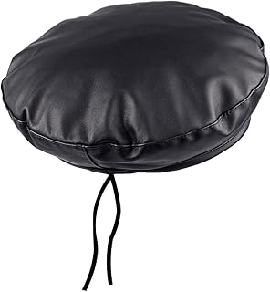 Chapeau béret monst en cuir pu pour femme bonnet militaire réglable