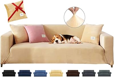 Housse de canapé en velours avec 1 taie d'oreiller housse