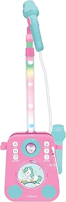 Haut-parleur musical lexibook unicorn avec 2 microphones morceaux de démonstration prise
