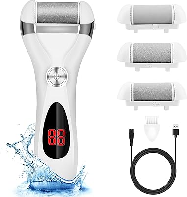 Arabest kit d'élimination des callosités électriques étanches et rechargeables avec affichage de la batterie