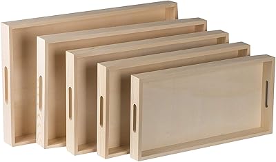 Plateaux de service gigognes en bois hamont ensemble de 5 pièces