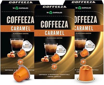 Capsules en aluminium covisa saveur caramel, densité 7, capsules compatibles nespresso, paquet