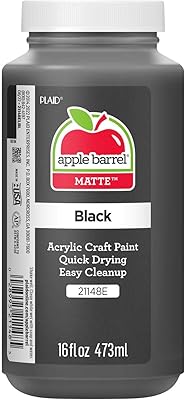 Peinture acrylique apple barrel de couleurs assorties (16 oz), 21148 noir