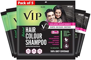 Shampooing colorant vip, noir, 20 ml, (paquet de 5)