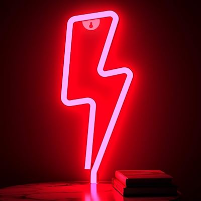 Zeonet enseigne néon lumineuse pour décoration murale, panneaux led rouges alimentés par batterie