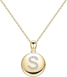 Collier avec lettre initiale pour femmes et filles, disque rond de 16 pouces