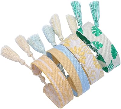 4 pièces bracelet de style tissé été quotidien corde de poignet réglable à