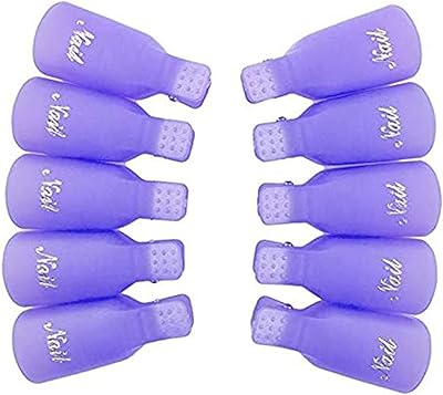 Dissolvant de vernis à ongles en gel, 10 pièces, clips sans coton